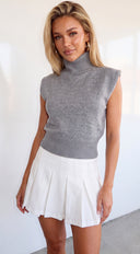 Kivie Pleated Mini Skort - Off White