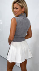 Kivie Pleated Mini Skort - Off White