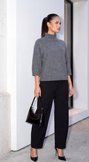 Orelia High Waist Tailored Barrel Leg Pants - Black