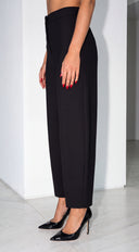Orelia High Waist Tailored Barrel Leg Pants - Black