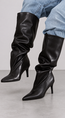 Livia Knee-High Pointed Toe Boots - Black
