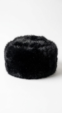 Avia Plush Fur Cossack Style Winter Hat - Black