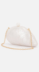Nacre Marble Clutch - Cream