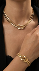 Tova Chain Bracelet & Necklace Set - Gold