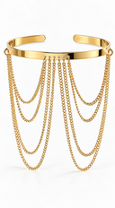 Sahara Layered Chain Arm Cuff Bracelet - Gold