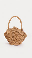 Sea Shell Bamboo Clutch Bag - Beige