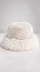 Rena Faux Fur Bucket Hat - White