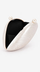 Nacre Marble Clutch - Cream