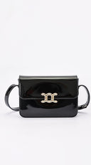 Noiré Faux Leather Flap Shoulder Bag - Black