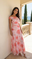 Camelliana One-Shoulder Floral Maxi Dress - Pink