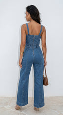 Evolet Denim Jumpsuit - Blue