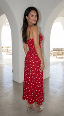 Romelia Polka Dot Maxi Dress - Red