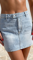 Maren Denim Skort - Light Blue Wash