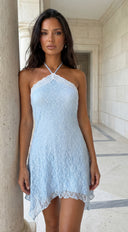 Elarie Lace Mini Dress - Blue