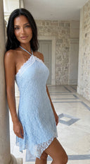 Elarie Lace Mini Dress - Blue