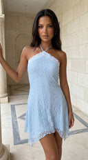 Elarie Lace Mini Dress - Blue