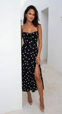 Romelia Polka Dot Maxi Dress - Black