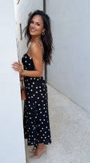 Romelia Polka Dot Maxi Dress - Black
