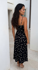 Romelia Polka Dot Maxi Dress - Black