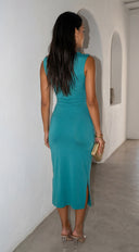 Seranova Ring Detail Midi Dress - Teal Green