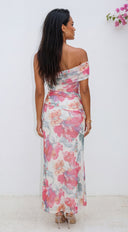 Sophinia One Shoulder Mesh Maxi Dress - Pink Multi