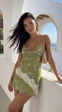 Primrose Cami Cowl Neck Floral Set - Green