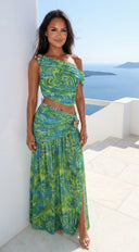 Tahlia Tropical Print Set - Lime Green