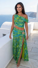 Tahlia Tropical Print Set - Lime Green