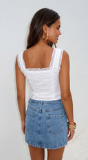 Dakota Western Stitch Denim Mini Skirt - Blue