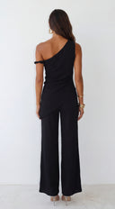 Luna One Shoulder Pant Set - Black