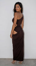 Valezza Cut Out Maxi Dress - Brown