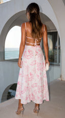 Pink Riviera Floral Midi Dress - Pink