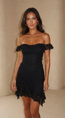 Heirloom Lace Mini Dress - Black