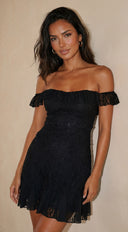 Heirloom Lace Mini Dress - Black