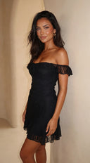 Heirloom Lace Mini Dress - Black