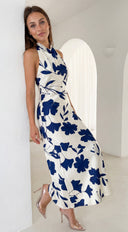 Coastal Muse Floral Maxi Dress - Blue Multi