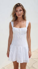 Marais Eyelet Mini Dress - White