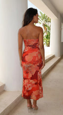 Golden Hour Midi Dress - Orange Multi