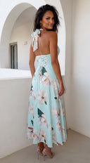 Corlina Floral Maxi Dress - Mint Blue