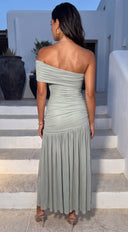 Anastia One Shoulder Maxi Dress - Sage Green
