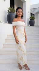 Dreams One Shoulder Floral Maxi Dress - Yellow