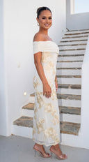 Dreams One Shoulder Floral Maxi Dress - Yellow