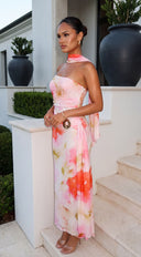 Mode Floral Maxi Dress - Pink Multi