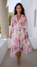 Drift Away Floral Cover Up Midi Dress - Pink Multi