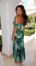 Floral Escape Maxi Dress - Green Multi