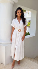 Harbor House Midi Dress - Ivory White