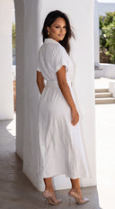Harbor House Midi Dress - Ivory White