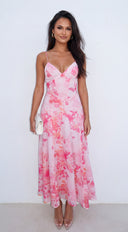 Kels Floral Maxi Dress - Pink Multi