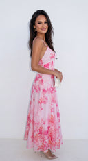 Kels Floral Maxi Dress - Pink Multi