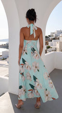 Corlina Floral Maxi Dress - Mint Blue